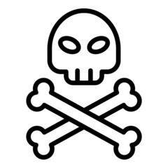 Poster - Cyber security skull icon outline vector. Stop fraud. Secure key