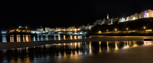 UK, Wales, Pembrokeshire, Tenby, Townscape At Night