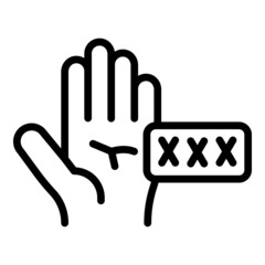 Poster - Personal cyber password icon outline vector. Stop fraud. Secure money