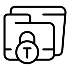 Poster - Data folder icon outline vector. Cyber key. System lock