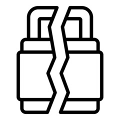 Poster - Unlock padlock icon outline vector. Stop fraud. Secure cyber