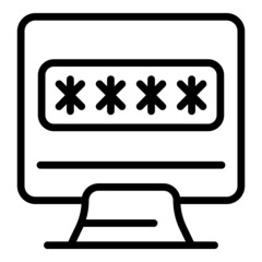 Poster - Computer password icon outline vector. System lock. Secure cyber