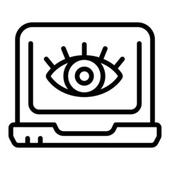 Wall Mural - Laptop code camera icon outline vector. Stop secure. Cyber key