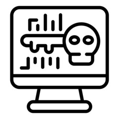 Wall Mural - Hacker fraud icon outline vector. System lock. Cyber key