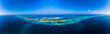 Maldives, Aerial panorama of Olhuveli and Bodufinolhu islands in summer
