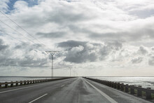Denmark, Romo, White Clouds Over Romodamm Highway