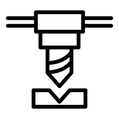 Poster - Cnc machine icon outline vector. Lathe equipment. Work tool