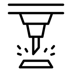 Poster - Work cnc machine icon outline vector. Industry tool. Laser equipment