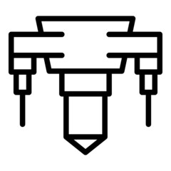 Poster - Cnc machinery icon outline vector. Machine equipment. Work lathe