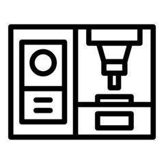 Poster - Cnc machine plant icon outline vector. Work tool. Laser lathe