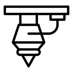 Poster - Industrial cnc machine icon outline vector. Work tool. Lathe equipment