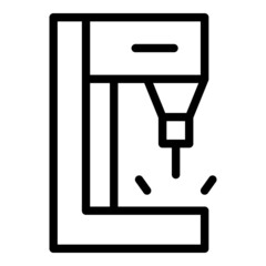 Poster - Hydraulic cnc machine icon outline vector. Work tool. Laser factory