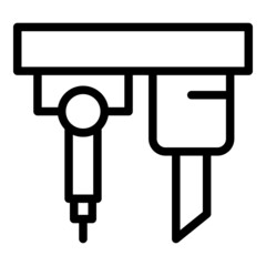Poster - Construction cnc machine icon outline vector. Lathe equipment. Factory machinery