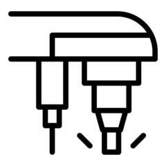 Poster - Electric cnc machine icon outline vector. Work equipment. Work lathe