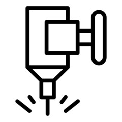 Poster - Press cnc machine icon outline vector. Work tool. Industry laser