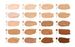© Yasna - Color Cosmetic Foundation Smudges. Makeup Concealer Drops. Beige Female Swatch. Face Care Background. Foundation Smudges. Realistic Liquid Smears. Skin Shade Splash. Vector Foundation Smudges.