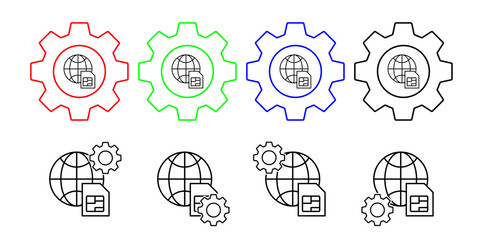 Fototapete - Sim cart vector icon in gear set illustration for ui and ux, website or mobile application