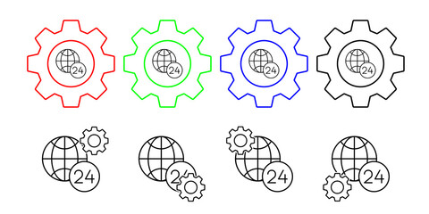 Poster - Time vector icon in gear set illustration for ui and ux, website or mobile application