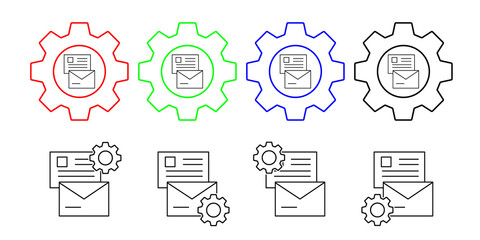 Poster - Letter, send, message vector icon in gear set illustration for ui and ux, website or mobile application
