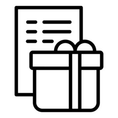 Poster - Xmas gift icon outline vector. Box present. Package party