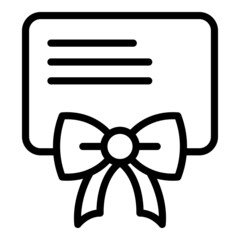 Poster - Card present icon outline vector. Gift box. Cute party