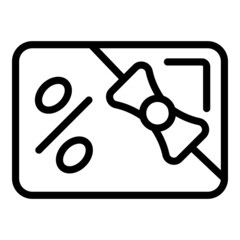 Poster - Sale gift tag icon outline vector. Box present. Bow surprise