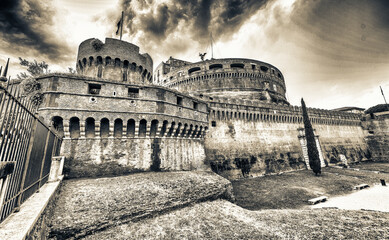 Sticker - Rome, Italy. Beautiful view of Saint Angel Castle