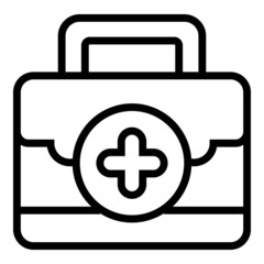 Wall Mural - First aid kit icon outline vector. Emergency box. Health bag case