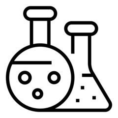 Poster - Medical lab flask icon outline vector. Chemistry test tube. Laboratory equipment