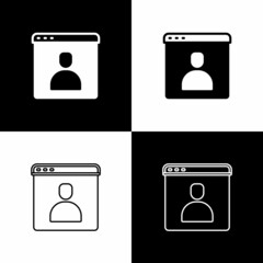 Poster - Set Create account screen icon isolated on black and white background. Vector