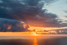 Reunion, West Coast, Saint-Leu, Sunset Over Sea