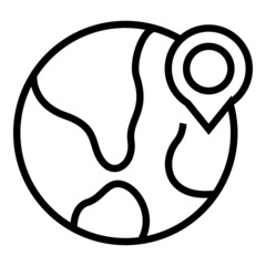 Poster - Global location icon outline vector. Gps map. Pin pictogram