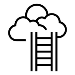 Poster - Sky ladder icon outline vector. Heaven goal. Cloud career