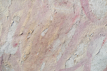 Painted concrete wall with scratched, grungy, destroyed texture