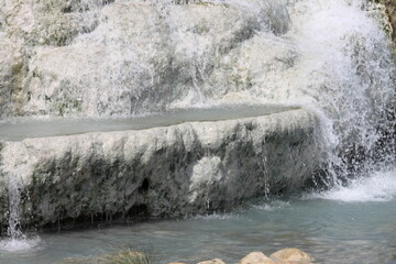 Detail of the natural hot springs in Saturnia, Italy