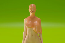 Three Dimensional Render Of NakedÔøΩwoman Covered In Slimy Goo