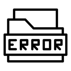 Wall Mural - Folder error icon outline vector. Website code. Web design