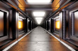 © Spectral/Westend61 - Three dimensional render of straight futuristic corridor inside spaceship or space station