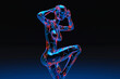 © Spectral/Westend61 - 3D illustration of female character made out of burning energy dancing against blue background