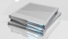 Three Dimensional Render Of Three Stacked 19 Inch Server Modules