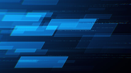 Poster - Abstract dynamic technology background with blue digital flow. Futuristic texture illustration for modern sci fi concept.