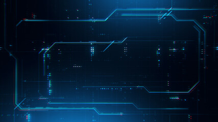 Poster - Abstract technology background. Computer interface hud illustration texture. Blue futuristic pattern for modern sci fi concept.