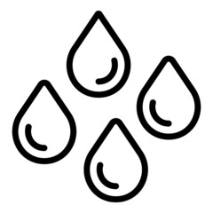 Sticker - Rain drops icon outline vector. Water drop. Raindrop shape