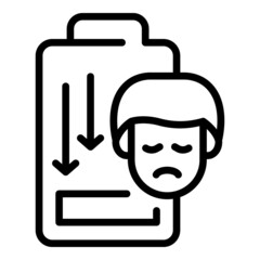 Wall Mural - Low man energy icon outline vector. Panic attack. Mental disorder