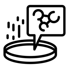 Poster - chemical test icon outline vector. lab science. atom flask