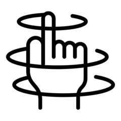 Poster - Vr hand tour icon outline vector. Virtual camera. View degree