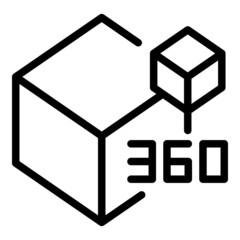 Poster - 360 cube view icon outline vector. Virtual tour. Camera angle