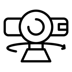 Poster - Vr camera icon outline vector. Angle video. Panorama view
