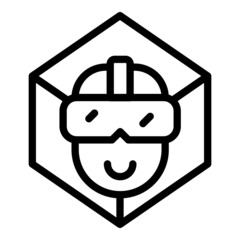 Poster - Vr hologram icon outline vector. Virtual tour. Camera angle