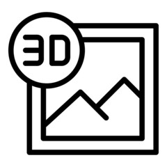 Poster - 3d picture icon outline vector. 3d camera tour. Video angle